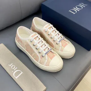 Dior Beige Rose Jacquard Impression Oblique Tige Imitant Le Canvas Chaussures Lifestyle