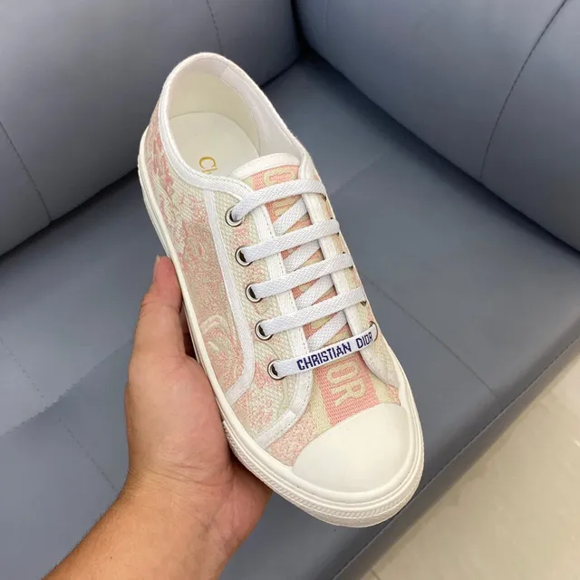 Dior Beige Rosa Jacquard Impresión Oblíqua Superior De Lona Zapatillas Lifestyle 7