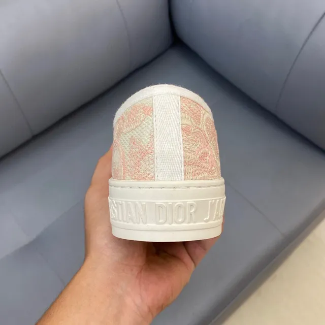 Dior Beige Rosa Jacquard Impresión Oblíqua Superior De Lona Zapatillas Lifestyle 8