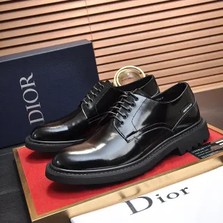 Dior কালো ক্যাপ-টু পালিশড লেদার অক্সফোর্ড জুতো