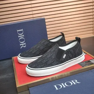 Dior Noir Blanc Monogrammé Textil Slip-On Lifestyle Sneakers