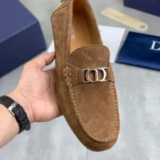 Dior CD বকল লোফার ট্যান সুয়েড লোফার