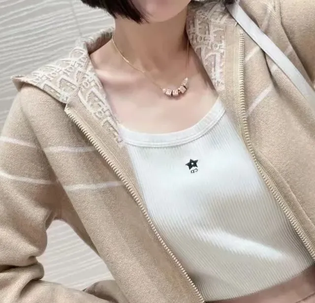 Dior D-Dice Gold Pink Chain Enamel Cube Beads Necklace 2