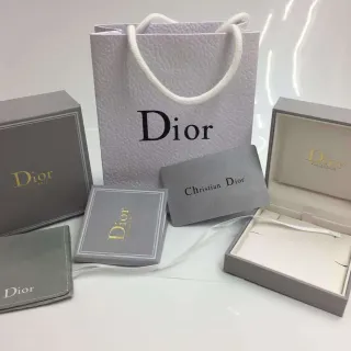 Dior Gray Gold Textured Paper Foil Branding Jewelry