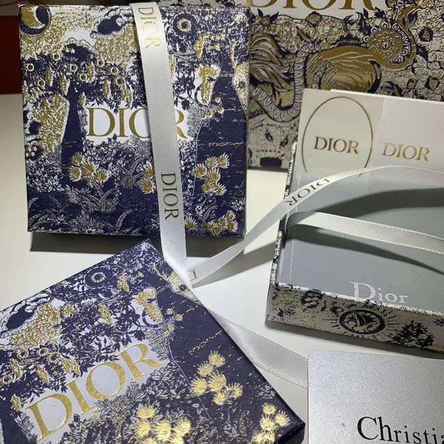 Dior ग्रे गोल्ड टेक्स्चर्ड पेपर फॉयल ब्रांडिंग जेवलरी 2