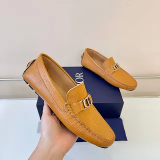 Dior Horsebit 1955 Tan Pebbled Leather Loafers