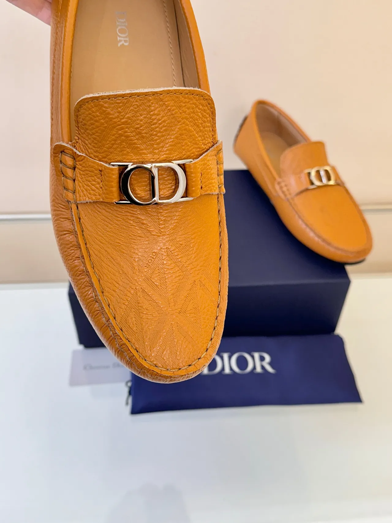 Dior Horsebit 1955 ট্যান গ্রেন লেদার লুফার 3