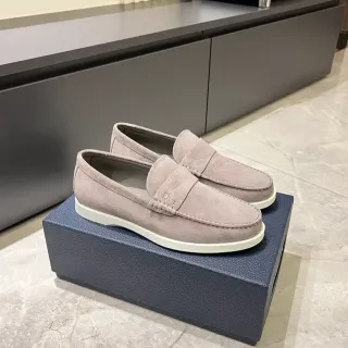 Dior 米白 麂皮 钱币带 乐福鞋