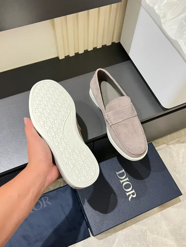 Dior Loafer Daim Beige Blanc Bride Penny Loafer 3