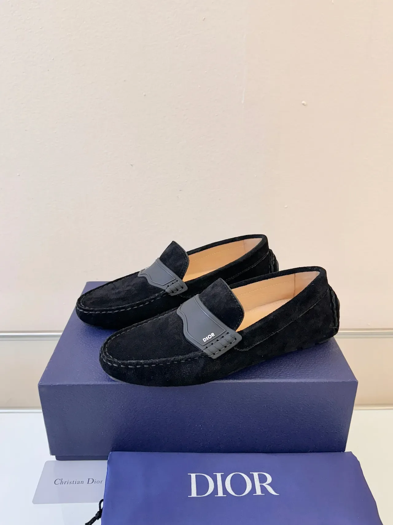 Dior Loafer Negro Gris Ante Caucho Detalle Correa Loafer 2