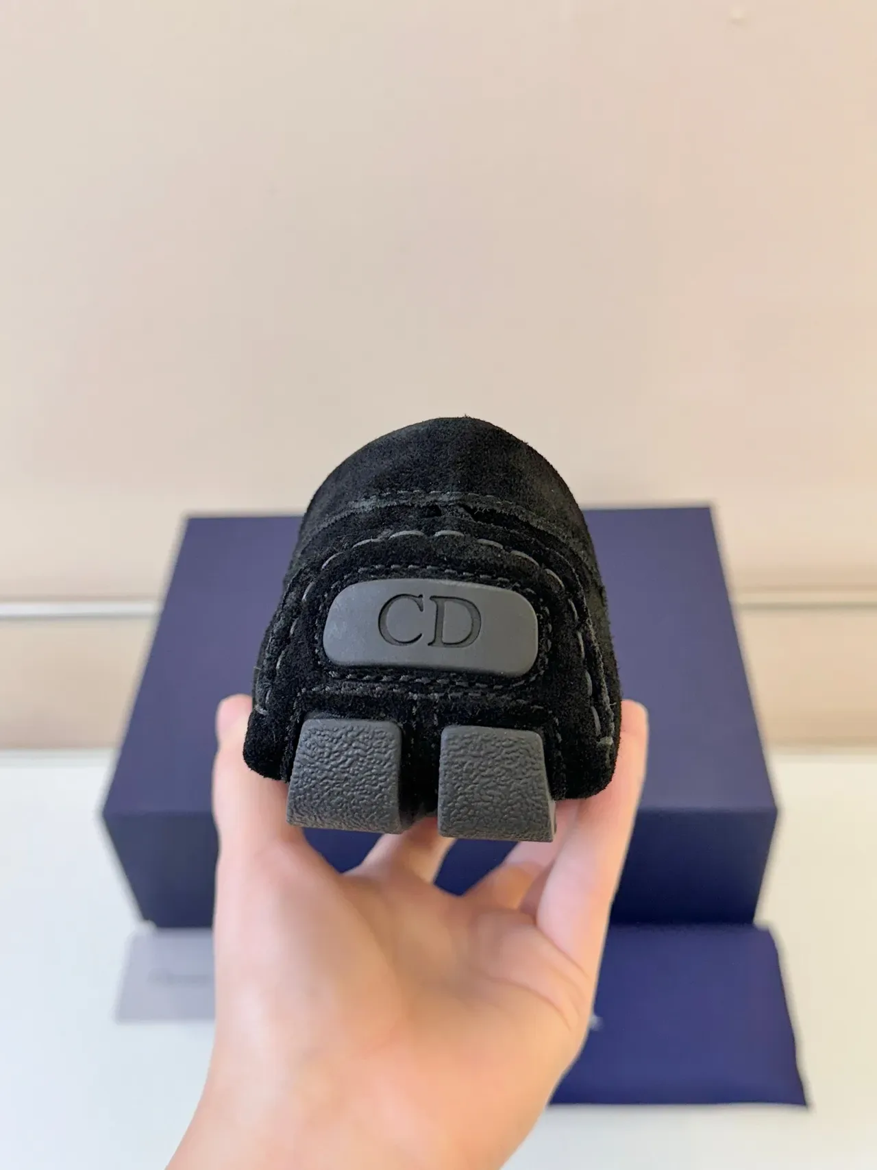 Dior Loafer Negro Gris Ante Caucho Detalle Correa Loafer 4