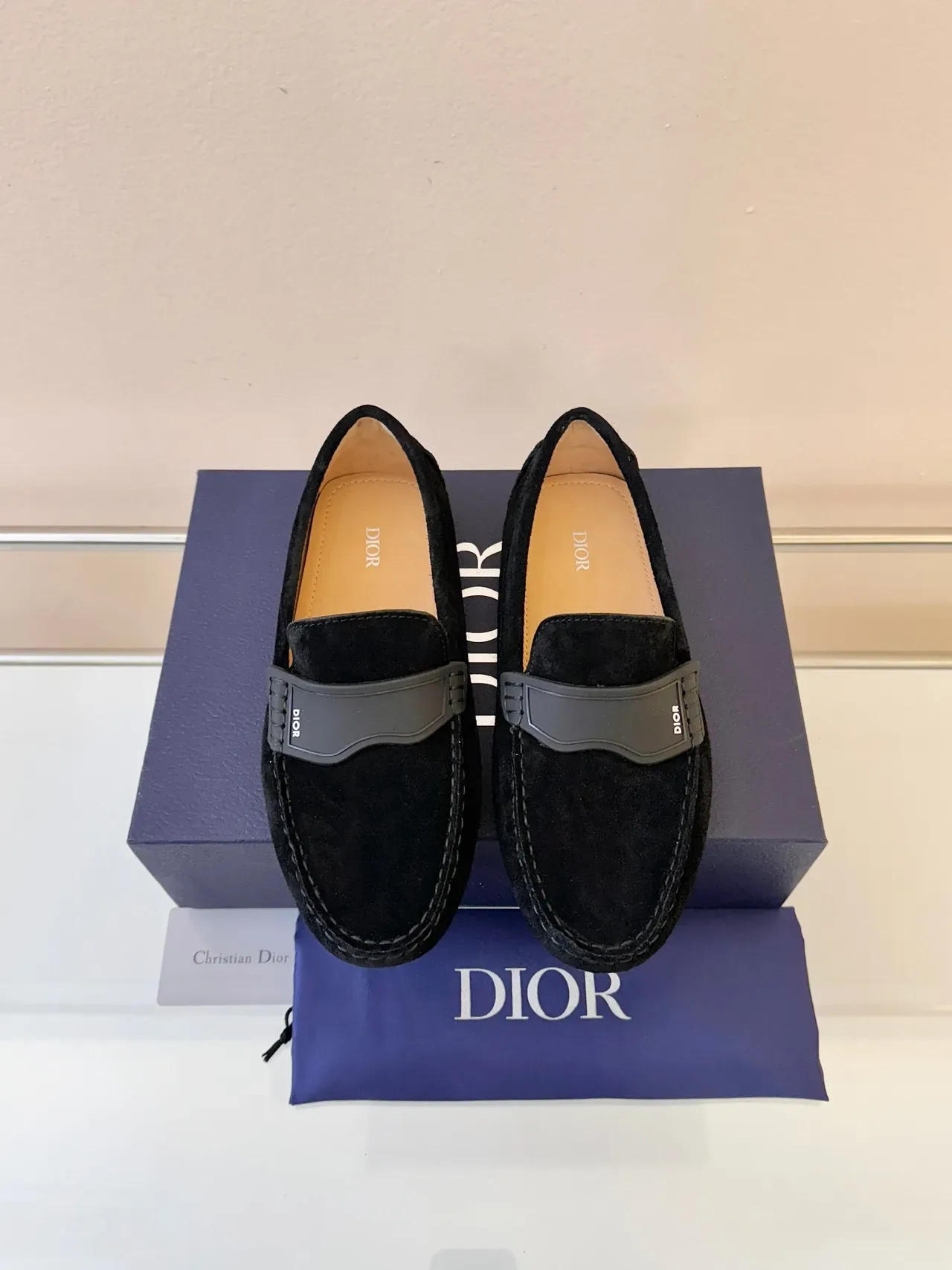 Dior Loafer Negro Gris Ante Caucho Detalle Correa Loafer 6