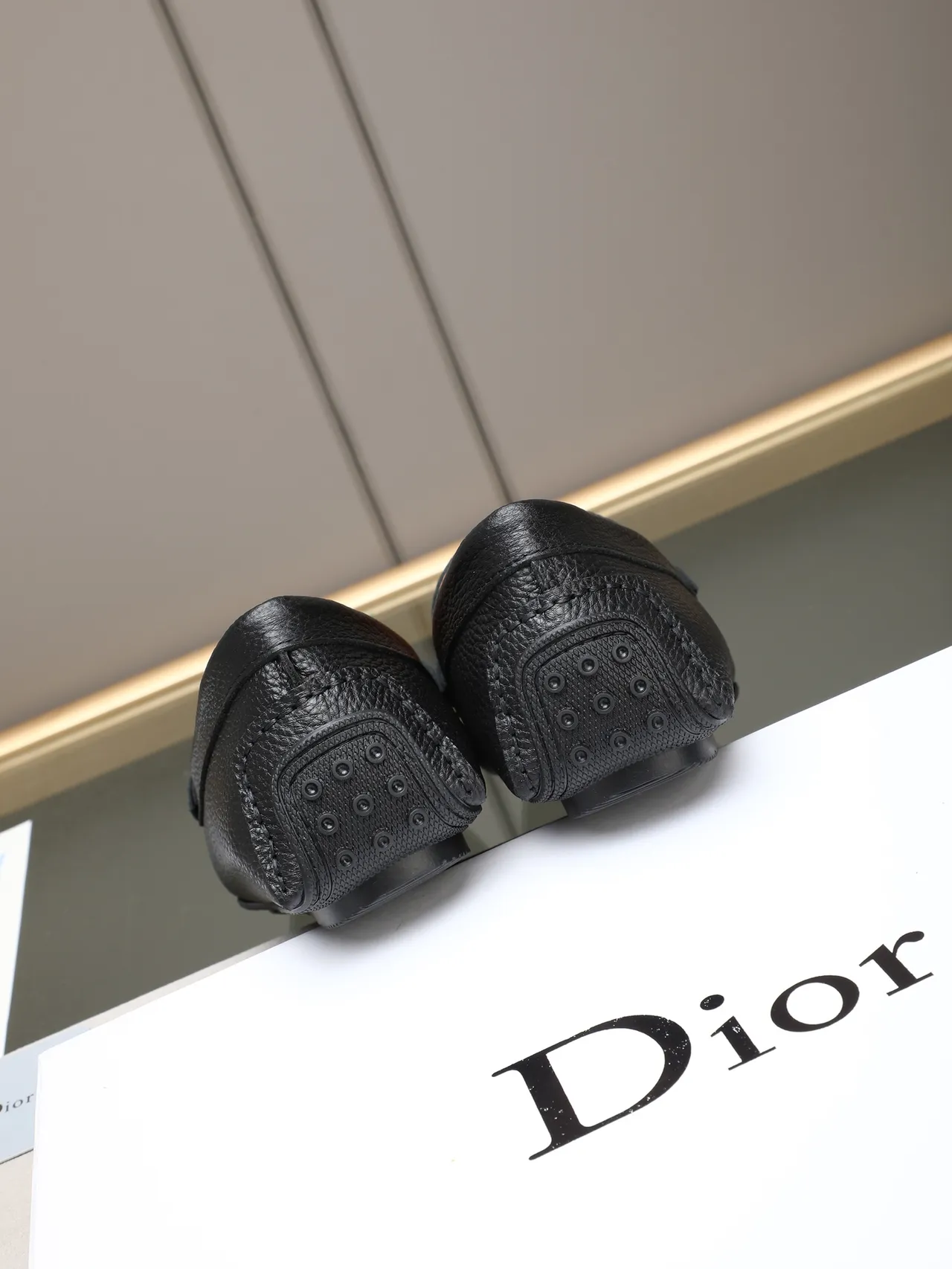 Dior Loafer Black Pebbled Leather CD Logo Strap Loafer 4