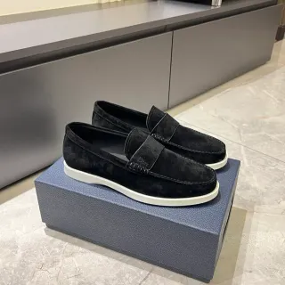 Dior Mocassin Noir Blanc Daim Sangle Unique