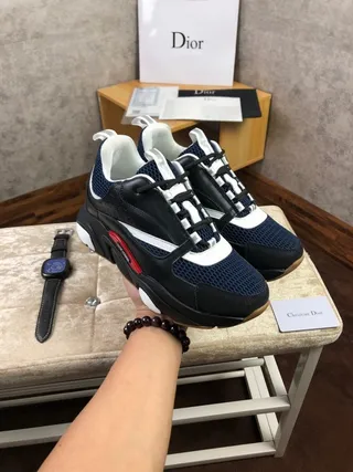 Dior Navy Black Sole Mesh And Synthetic Overlay Chunky Sneakers 6