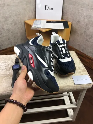 Dior Navy Black Sole Mesh And Synthetic Overlay Chunky Sneakers 9
