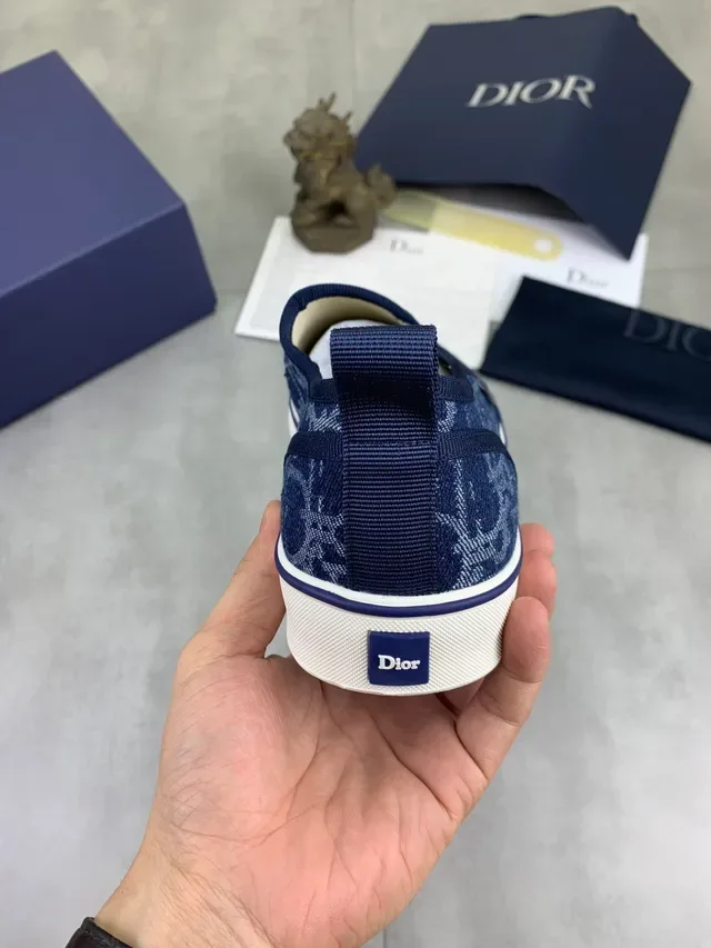 Chaussures lifestyle Dior Navy White en toile monogrammé, slip-on 3