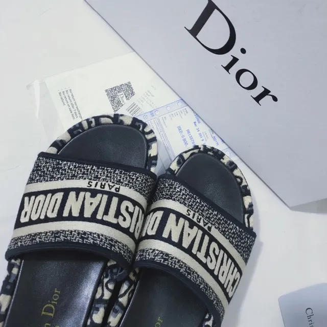 Dior Oblique Slide Noir et Blanc Monogram mules 5