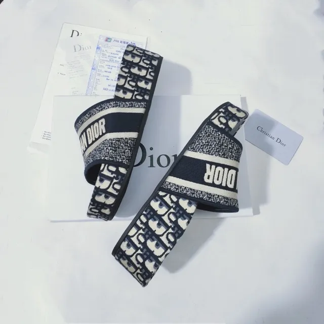 Dior Oblique Slide Noir et Blanc Monogram mules 6