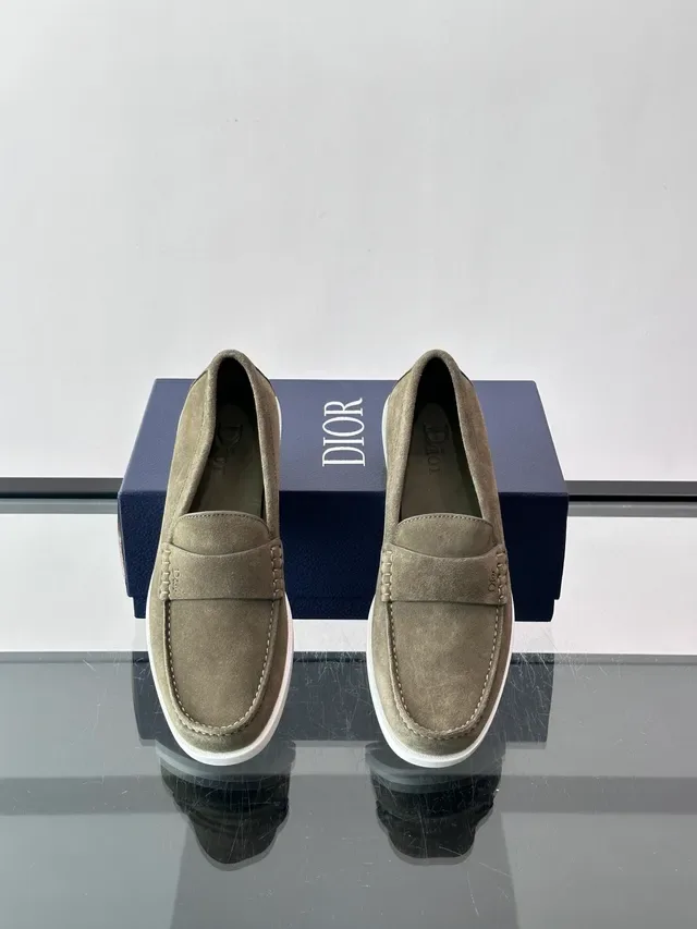 Dior Penny Loafer Beige White Suede Upper Silhouette Loafer 4