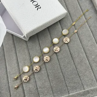 Dior Rose des Vents 金色 珍珠母贝搪瓷罗盘星手链