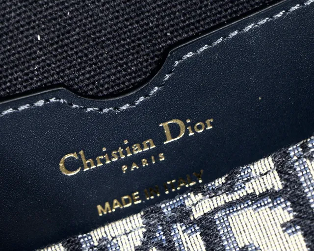 Dior Saddle Beige Navy Oblique Jacquard Black Leather Trim Saddle Bag 13