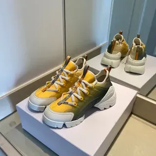 Dior Chaussures épaisses à semelle jaune verte gradiente sur le dessus
