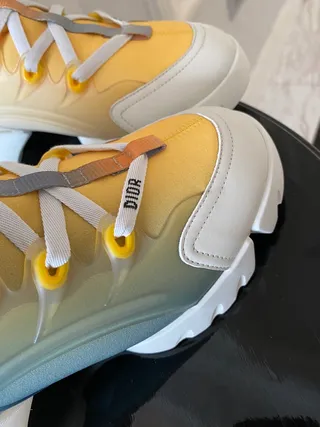 Dior Yellow Green Sole Gradient Upper Chunky Sneakers 5