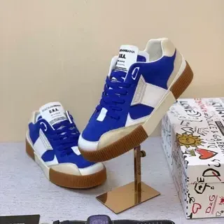 Dolce & Gabbana নীল সাদা বেইজ গাম সোল লাইফস্টাইল স্নিকার্স