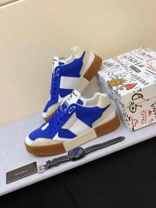 Dolce & Gabbana Blue White Beige Gum Sole Lifestyle Sneakers 2
