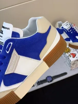 Dolce & Gabbana Blue White Beige Gum Sole Lifestyle Sneakers 5