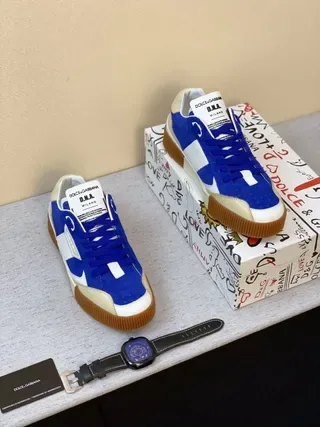 Dolce & Gabbana Blue White Beige Gum Sole Lifestyle Sneakers 7