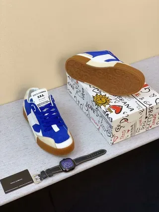 Dolce & Gabbana Blue White Beige Gum Sole Lifestyle Sneakers 8