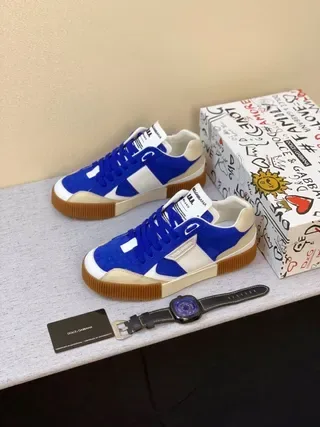 Dolce & Gabbana Blue White Beige Gum Sole Lifestyle Sneakers 9