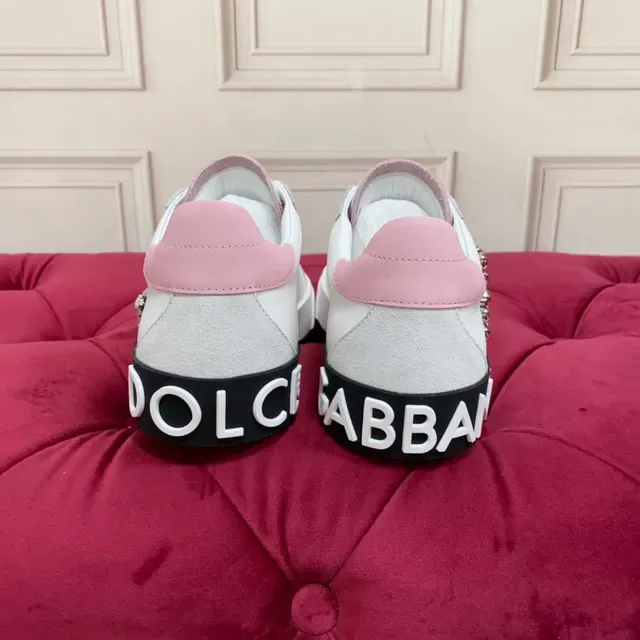 Dolce & Gabbana DG Cristal Blanc Rose Chaussures Lifestyle 3