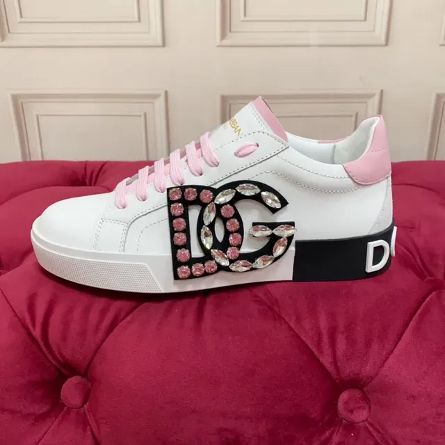 Dolce & Gabbana DG Cristal Blanc Rose Chaussures Lifestyle 4