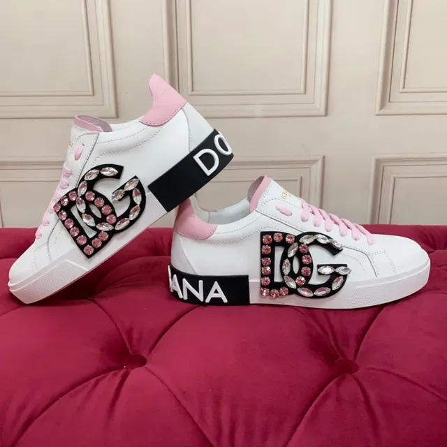 Dolce & Gabbana DG Cristal Blanc Rose Chaussures Lifestyle 5