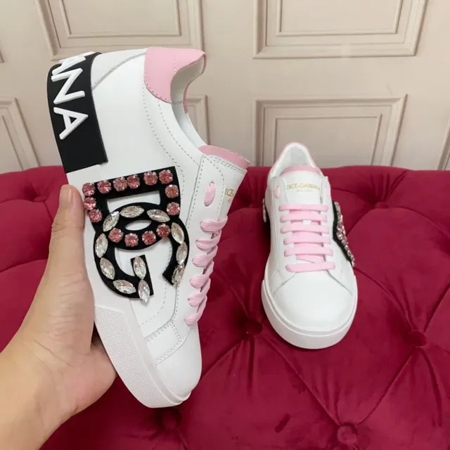 Dolce & Gabbana DG Cristal Blanc Rose Chaussures Lifestyle 6