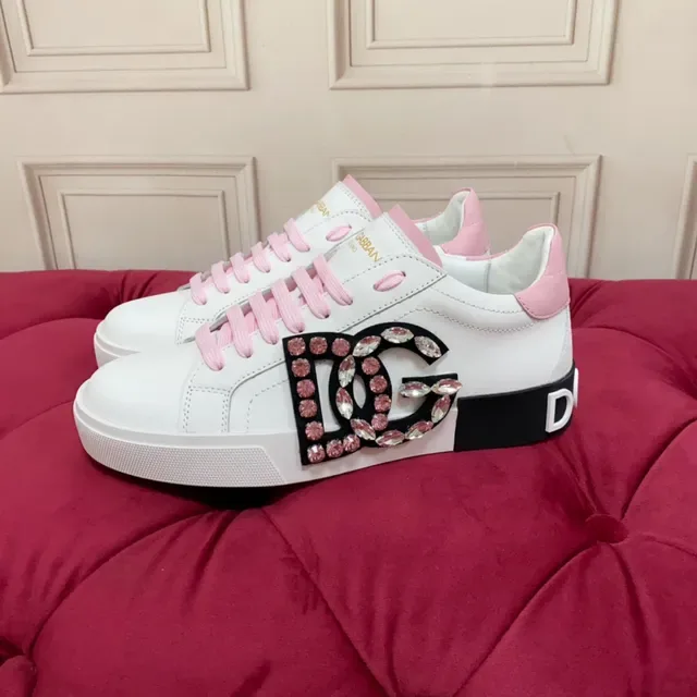 Dolce & Gabbana DG Cristal Blanc Rose Chaussures Lifestyle 7