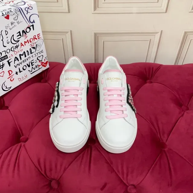 Dolce & Gabbana DG Cristal Blanc Rose Chaussures Lifestyle 8