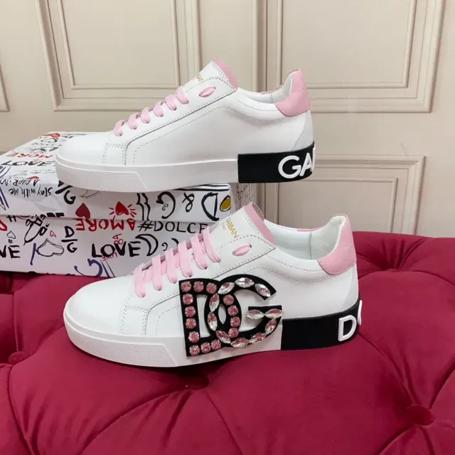Dolce & Gabbana DG Cristal Blanc Rose Chaussures Lifestyle 9