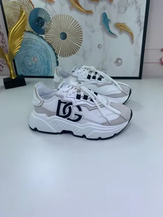 Dolce & Gabbana NS1 سول أبيض بيج upper طبقية سنيكرز سميكة 2