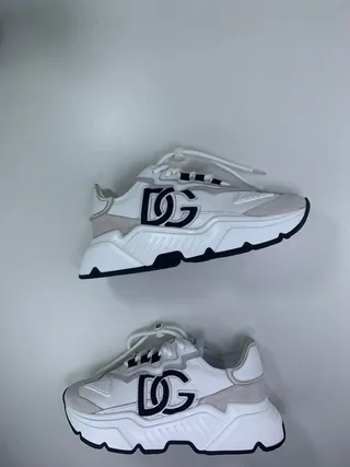 Dolce & Gabbana NS1 سول أبيض بيج upper طبقية سنيكرز سميكة 4