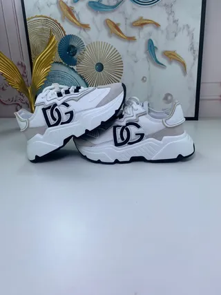 Dolce & Gabbana NS1 سول أبيض بيج upper طبقية سنيكرز سميكة 5