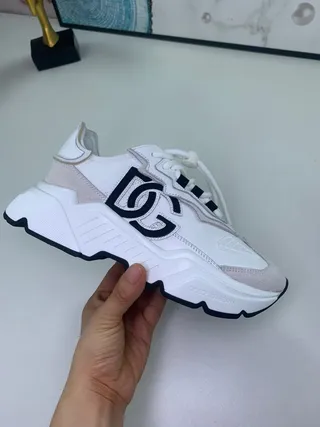 Dolce & Gabbana NS1 سول أبيض بيج upper طبقية سنيكرز سميكة 7