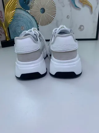 Dolce & Gabbana NS1 سول أبيض بيج upper طبقية سنيكرز سميكة 9