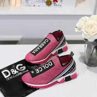 Dolce & Gabbana Speed Trainer गোলাপি চকচকে বোনা স্লিপ-অন লাইফস্টাইল স্নিকার্স
