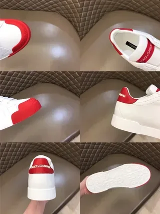 Dolce & Gabbana White Red Low-Top Platform Sole Lifestyle Sneakers 2