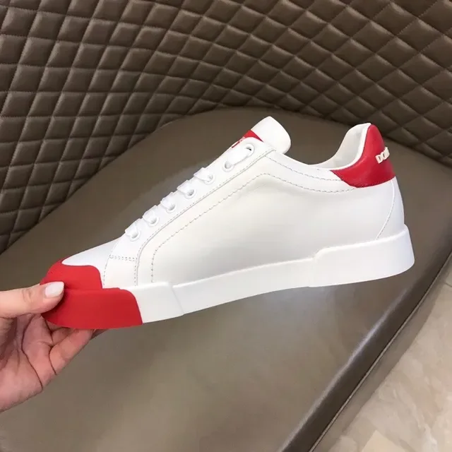 Dolce & Gabbana White Red Low-Top Platform Sole Lifestyle Sneakers 4