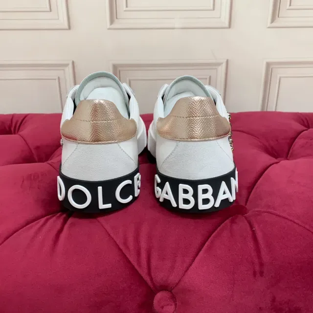 Dolce & Gabbana DG Logo Zapatillas Lifestyle Crystal Embellished Blancas 3